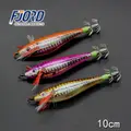 FJORD 90mm 10g Night Sea Luminous Realistic Fluorescent Squid Jigs Hooks Wood Shrimp - photo 3