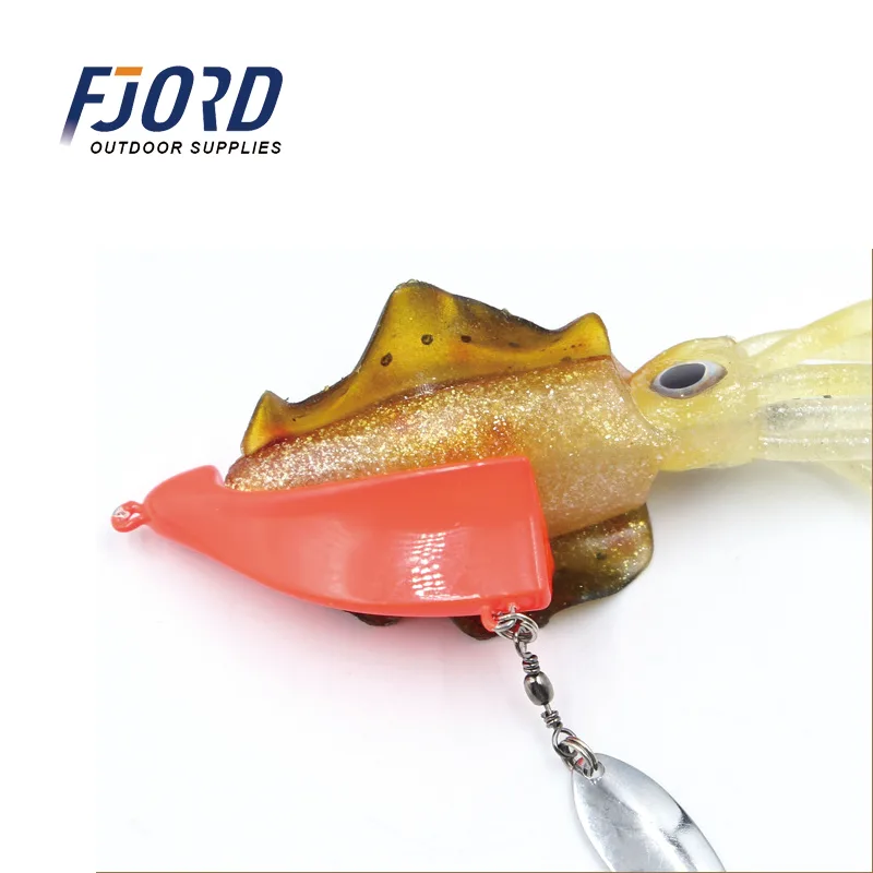 FJORD Customized Wholesale in Stock 80g Squid With Luminous Soft Fishing Lures