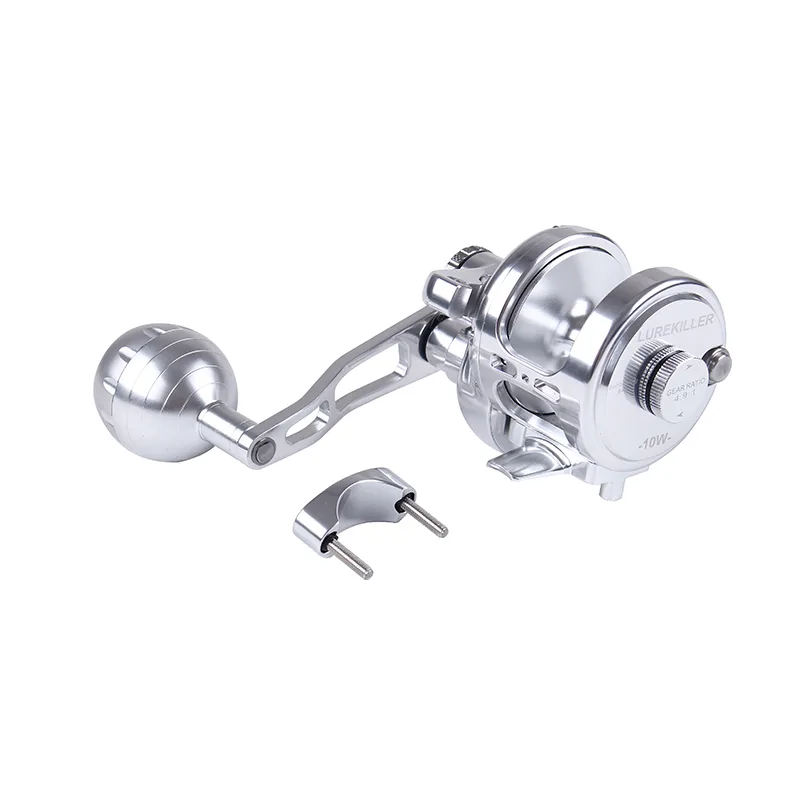 LUREKILLER All Metal Offshore Boat Drum Fishing Reel 20kg Drag Power 9+2BB Trolling Reel for Big Game