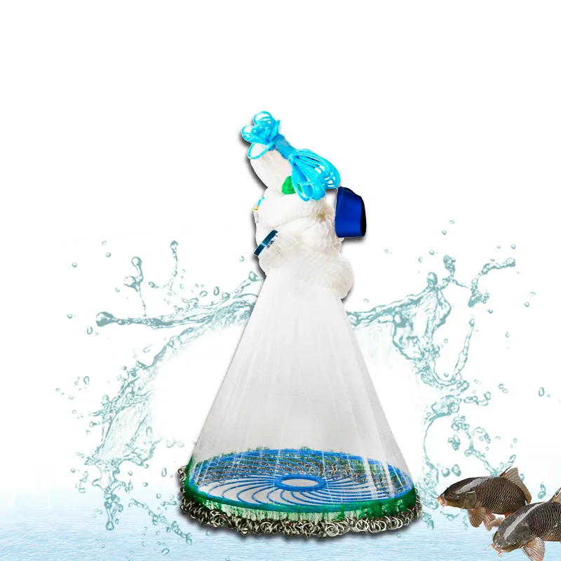 FJORD 10m Nylon Mono Multi Fish Net 1 Fingers Hand Throwing Cast Double Knot Type for Fishing in China-Model QYL 006 15m