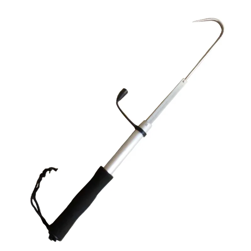 FJORD Fishing Gaff Hook Spear Hook Tackle Telescopic Stainless Steel Ice Winter Sea Fishing Fish Lip Grip Spear Hook EVA Handle