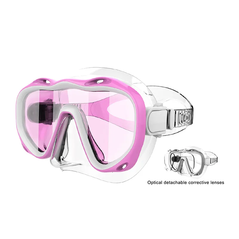 FJORD High Quality Fashionable Whale Shaped Diving Mask Adjustable Silicon Face Snorkel Mask for Adults Glass Lenses