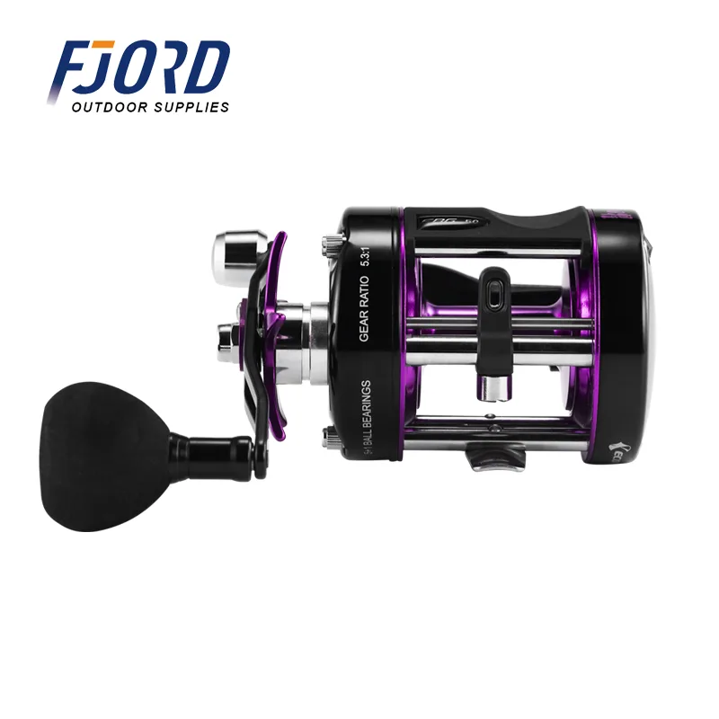 FJORD Lightweight EBG50 5+1BB Metal Drum Sinking Bottom Trolling Fishing Wheel Big Game Boat Fishing Reel