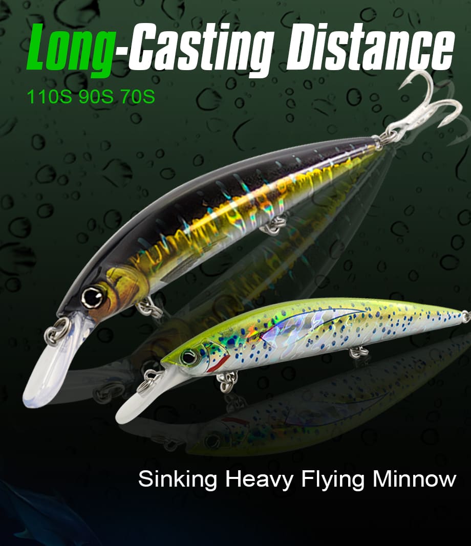 FJORD FJL5031 Heavy Sinking Trolling Minnow Lure 37g 110mm ABS Plastic Hard Bait Stainless Steel Hook Saltwater Lake Stream Bass detail 2