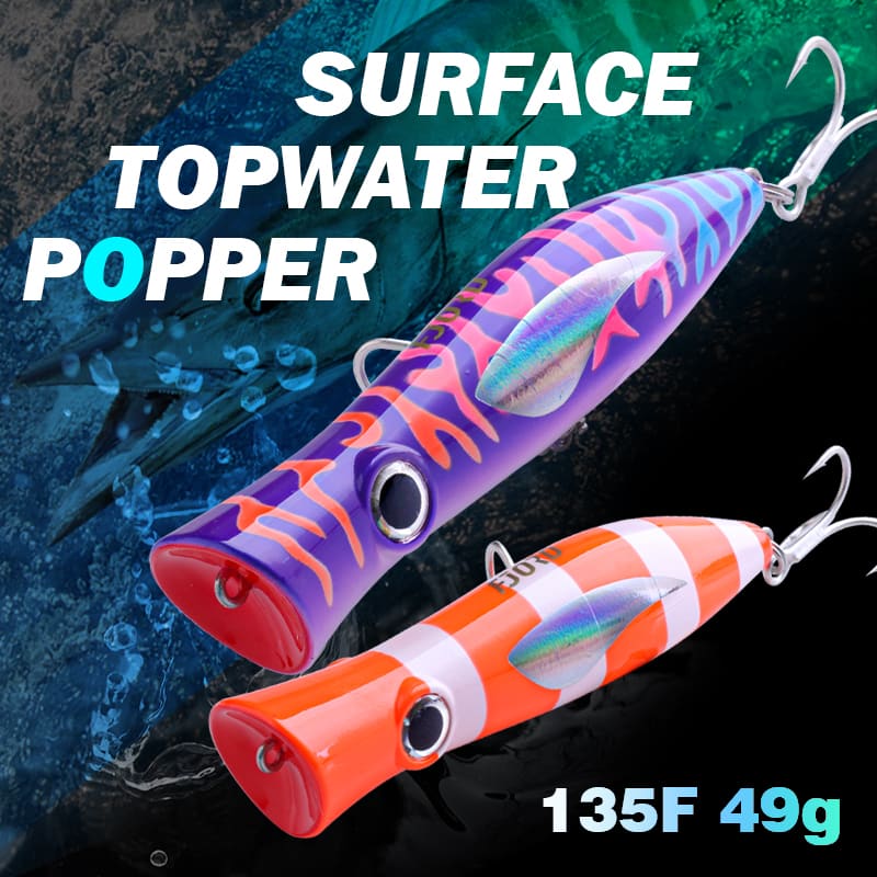 FJORD New Model Floating Popper 49g 135mm Top Water Popper Lure Saltwater Fishing Lure detail 1
