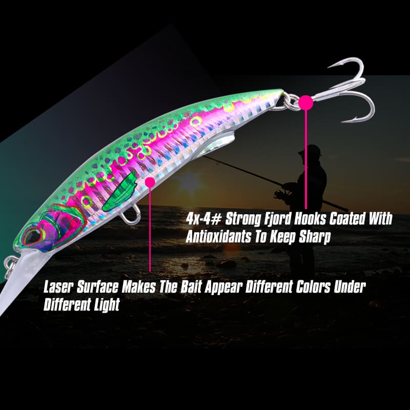 FJORD Stock 3d Printing 50g Plastic Minnow Lure Transparent Saltwater Fishing Mold Salmon Tuna Bream Sea Bass detail 5