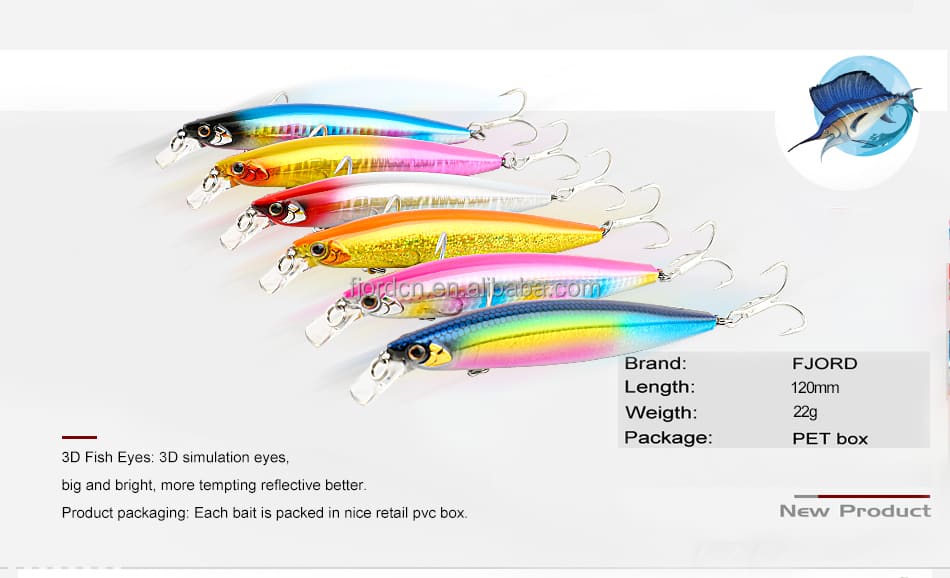 FJORD Super Long Casting 120mm Fishing Minnow Lures 22g Stock Saltwater Lures Sinking for Carp and Tilapia in River and Lake detail 7
