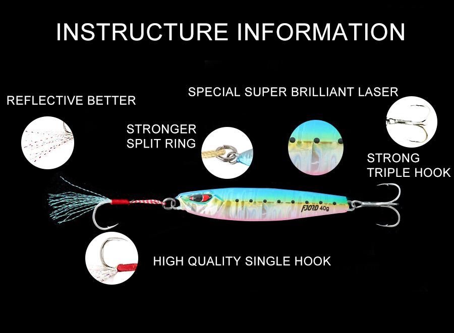 FJORD High Quality 7g 10g 20g 40g Metal Jig Lures Vertical Slow Fishing Saltwater Ocean Boat Hard Baits Carp Trout detail 2