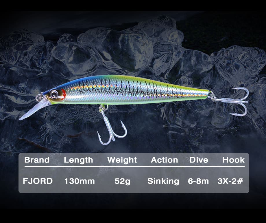 FJORD 52g Sinking Hard Lure 130mm Fishing Lure 6 Color Salt Water Bait detail 2