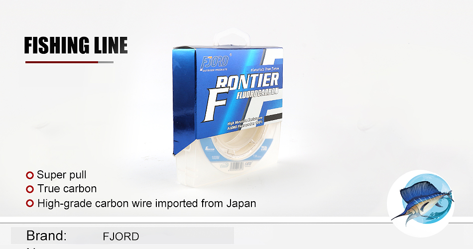 FJORD Super Strong 50M 80M Transparent 100% Fluorocarbon Fishing Line Japanese detail 1