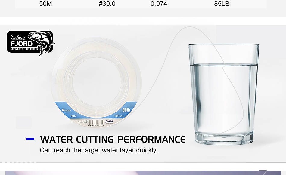 FJORD Super Strong 50M 80M Transparent 100% Fluorocarbon Fishing Line Japanese detail 3