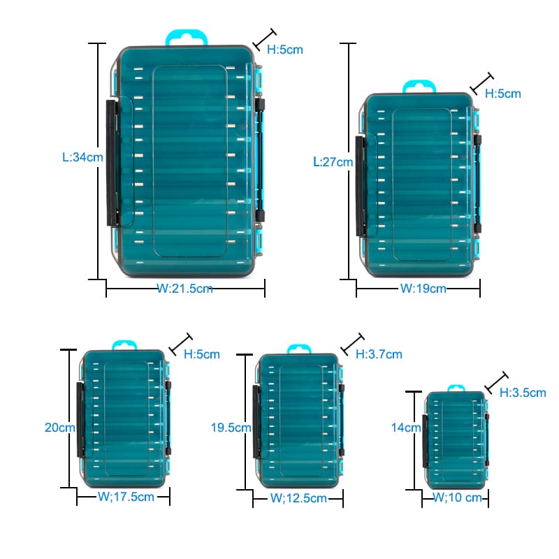 Double Sided Waterproof Fishing Tackle Box Clear Plastic Lure Storage Case Portable Organizer OEM Custom Logo detail 2