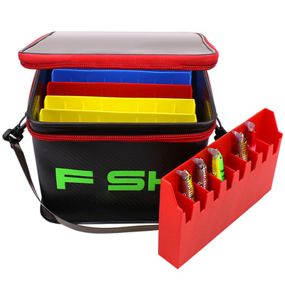 FJORD 6 Compartments Fishing Tackle Box Soft Lure Storage Bag Portable Gear Organizer for Freshwater Saltwater Angling
