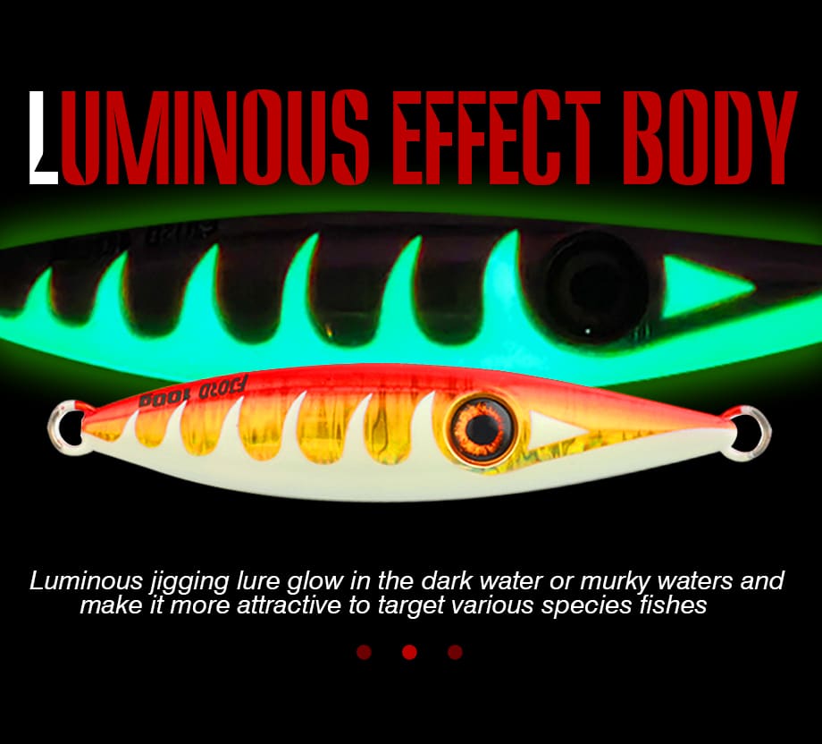 FJORD Luminous 100g 150g Lead Material Sinking Lures 3D Simulation Metal Jig Baits for Ocean Boat Fishing detail 1