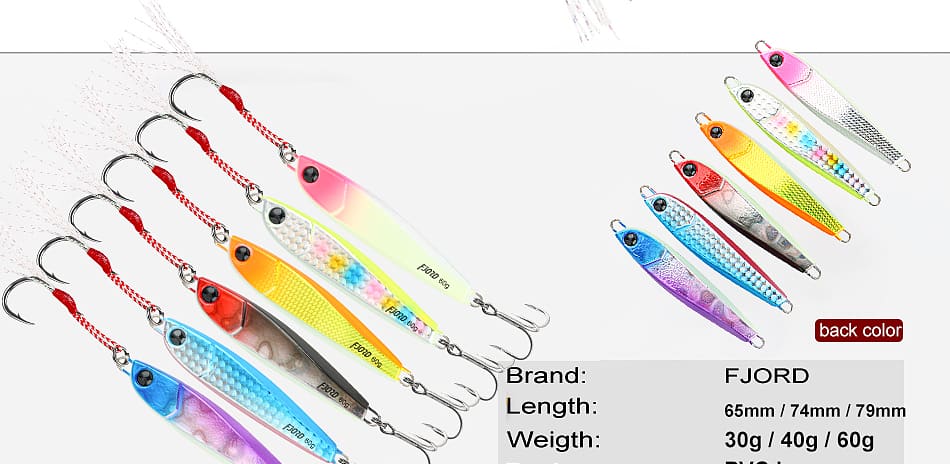 FJORD NEW Design 30g/40g/60g Metal Jig OEM Jigging Lures Slow Pitch Jig Lure Fishing Set detail 6