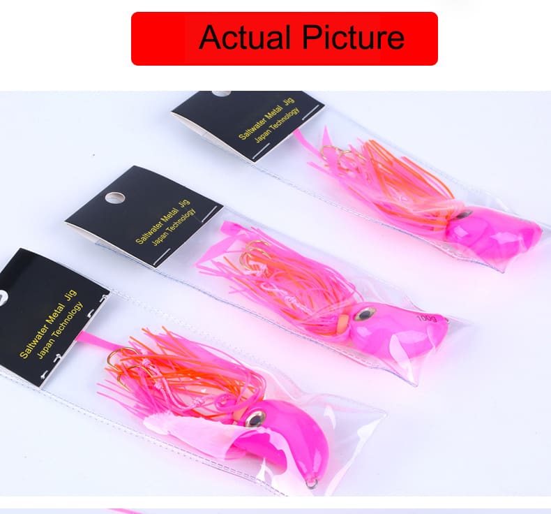 FJORD China Factory 100g Lead Head Skirted Jig Baits Metal Sea Fishing Lures  for Saltwater Jigging Head detail 2
