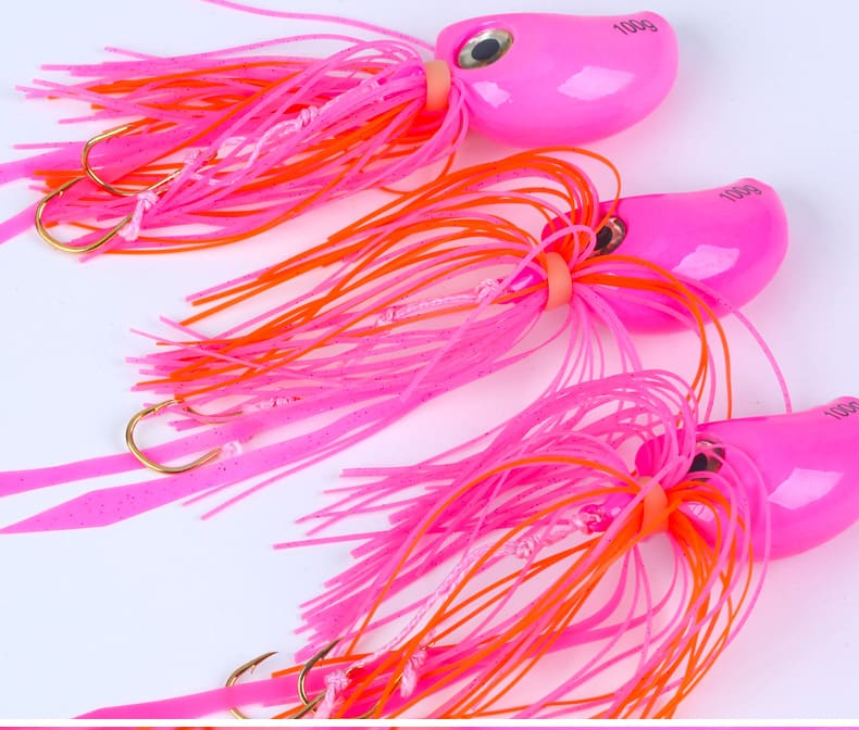FJORD China Factory 100g Lead Head Skirted Jig Baits Metal Sea Fishing Lures  for Saltwater Jigging Head detail 6