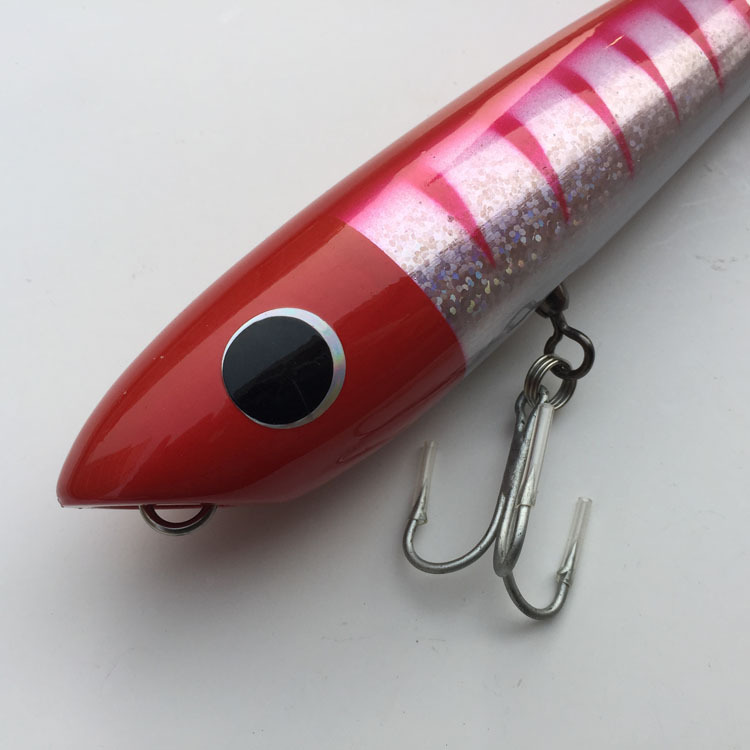 FJORD New Arrival Floating Lure 130g 215MM Big Wood Pencils Baits Trolling Lures with VMC Hook detail 3