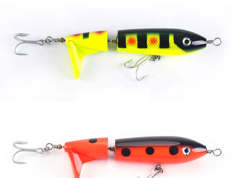 FJORD New Coming 120mm 60g Wood Sea Fishing Lures Bass Muskie with Single Propeller Lures detail 3