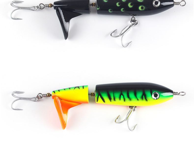 FJORD New Coming 120mm 60g Wood Sea Fishing Lures Bass Muskie with Single Propeller Lures detail 4