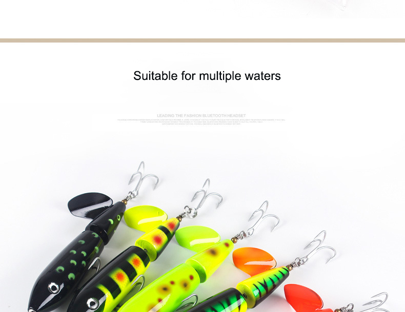 FJORD New Coming 120mm 60g Wood Sea Fishing Lures Bass Muskie with Single Propeller Lures detail 9
