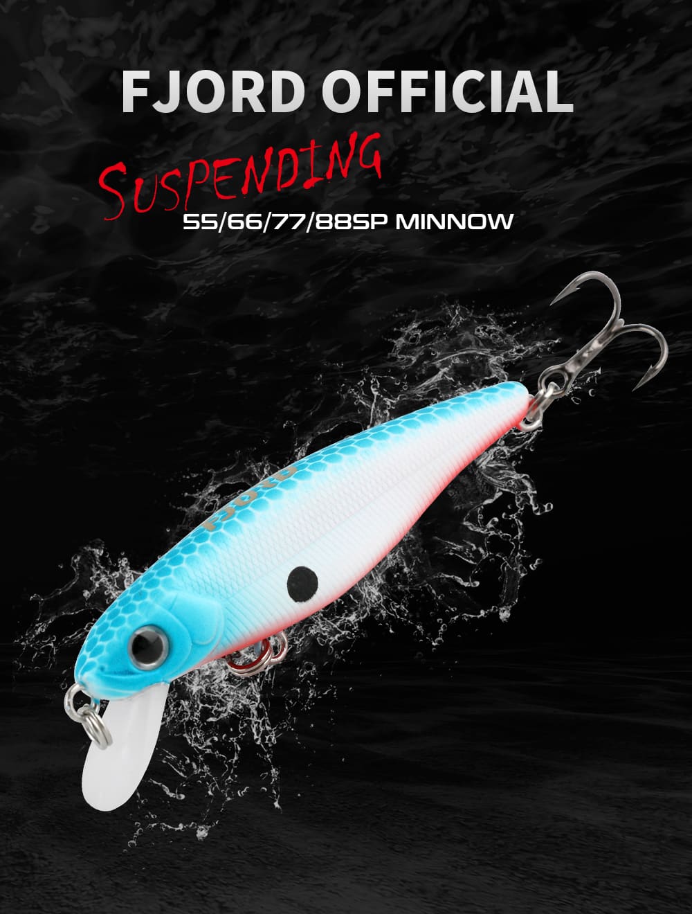 FJORD Wholesale 55mm/66mm/77mm/88mm Suspending Minnow 3d Eyes Hard Minnow Lures Saltwater detail 7