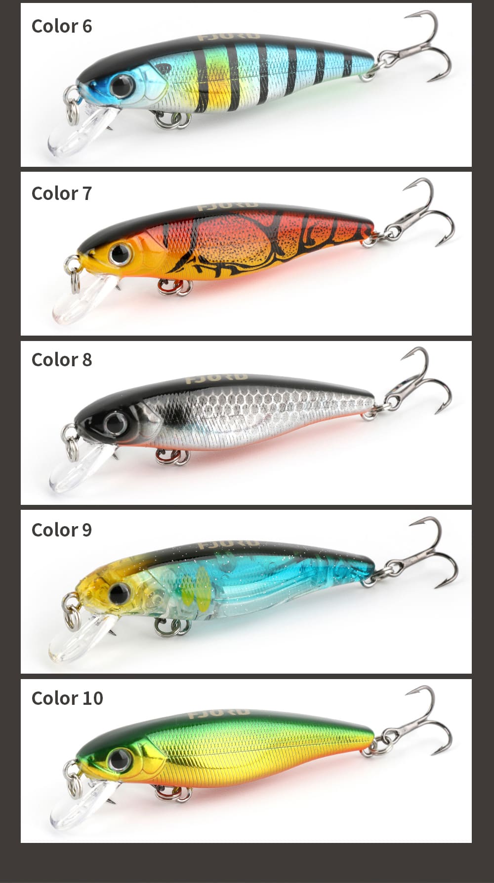 FJORD Wholesale 55mm/66mm/77mm/88mm Suspending Minnow 3d Eyes Hard Minnow Lures Saltwater detail 9