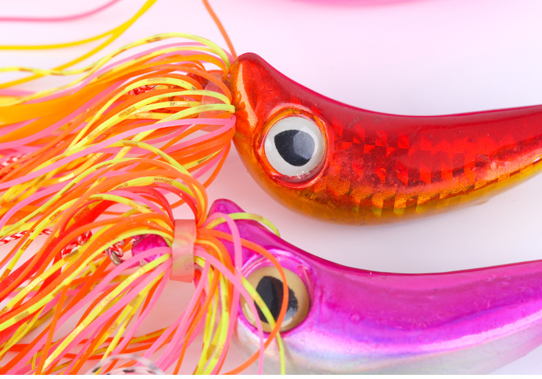 FJORD OEM 40g 60g 80g 100g 120g Bass Real Sea Bream Metal Lures Luminous Bait with Skirts detail 8