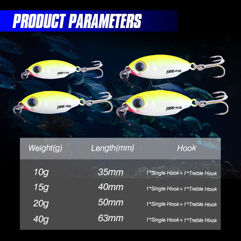 FJORD High Quality Small Jigs 10g 15g Metal Lure Jig with Hooks Lead Casting Slow Jigs for Freshwater detail 4