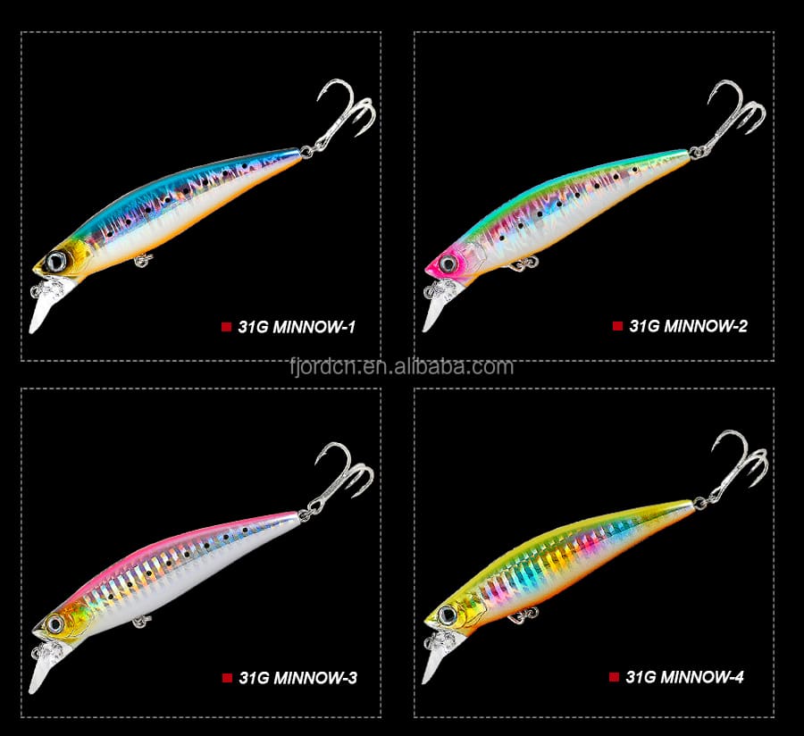 FJORD Sinking Minnow Hard Bait 31g 90mm Fishing Lure for River Lake & Stream-Stainless Steel & ABS Plastic detail 2