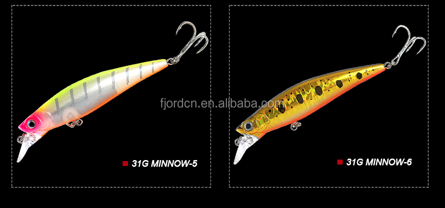 FJORD Sinking Minnow Hard Bait 31g 90mm Fishing Lure for River Lake & Stream-Stainless Steel & ABS Plastic detail 3
