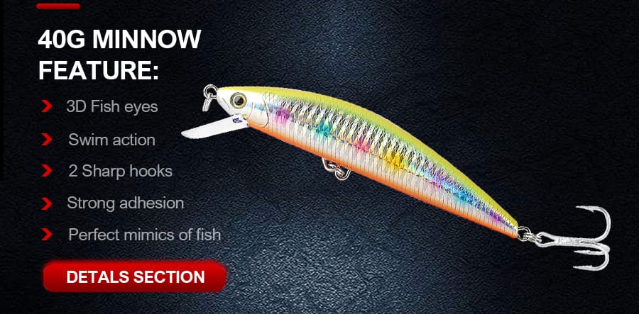 FJORD Sinking Minnow Fishing Lure 40g 120mm River Lake Stream ABS Plastic Artificial Hard Bait Tilapia Bait detail 2