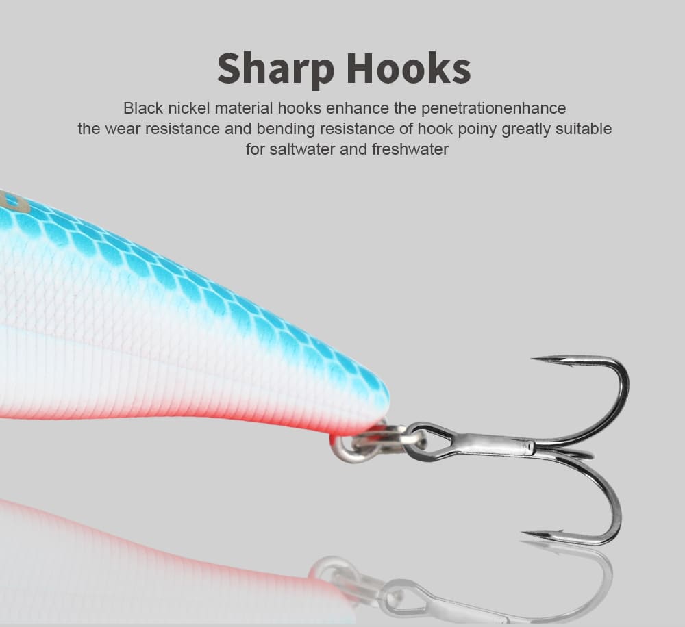 FJORD Ocean Boat Fishing Lure Minnow Hard Lure 12g 88mm Stainless Steel Suspending Casting Artificial detail 3