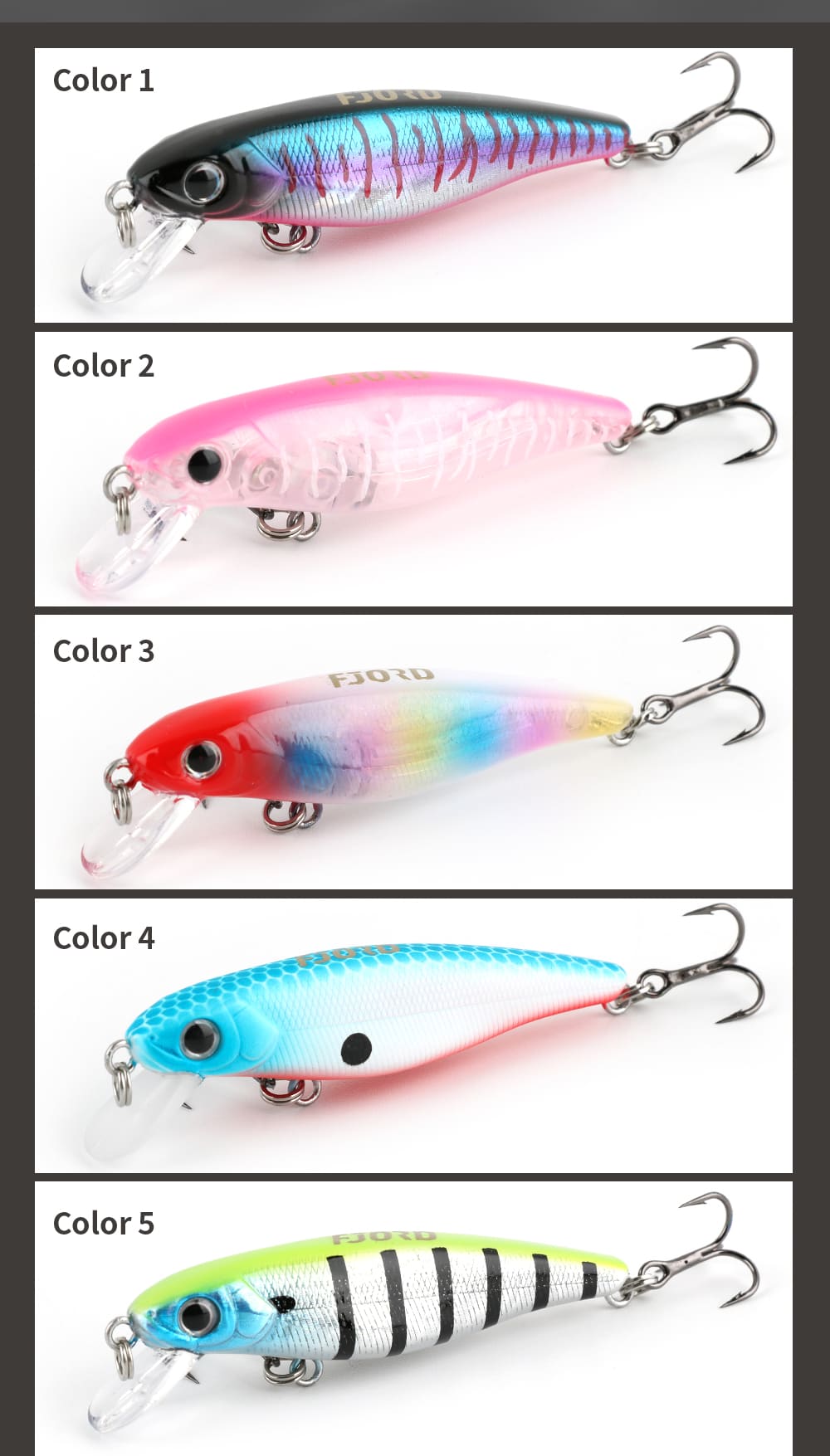 FJORD Hard Bass Fishing Lure 10g 77mm Minnow ABS & Stainless Steel Artificial Suspending Bait for Lake River Stream & Saltwater detail 8