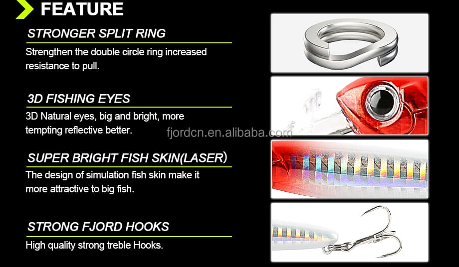 FJORD Lures 14g 100mm ABS/Metal Hard Bait Pencil Lure for Saltwater Minnow Fishing Targets Carp Tilapia Catfish & Salmon detail 6