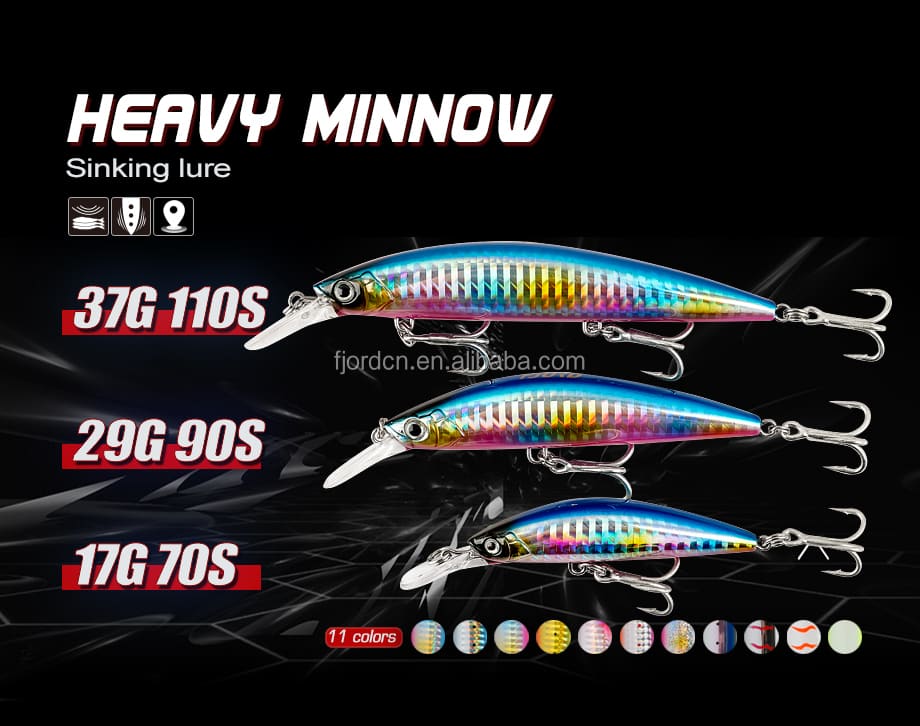 FJORD ABS Plastic & Metal Fishing Lure Minnow 17g 70mm Spinner Bait Sinking Hard Lure for Carp Bream Tilapia in Stream & Lake detail 6