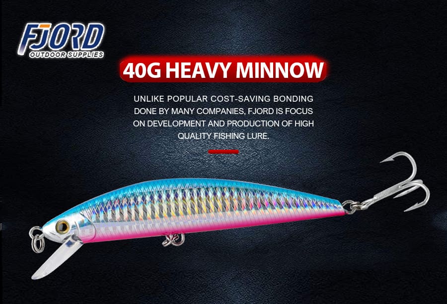 FJORD OEM 40g 120mm Minnow Lure Saltwater Fishing Heavy Sinking Minnow for Saltwater Fishing detail 4
