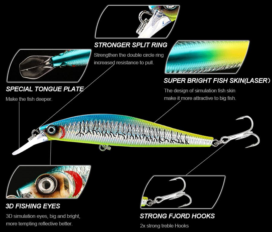 FJORD Sinking Minnow Lure 52g 130mm Stainless Steel ABS Plastic Hard Fishing Bait for River Lake Ocean-Tilapia Artificial Bait detail 6