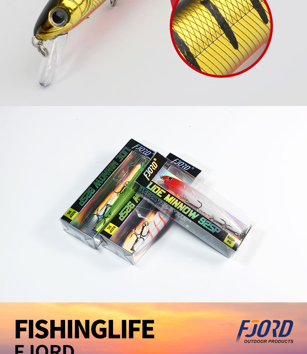 FJORD OEM Right 92mm 9g Suspending Minnow Lure Plastic Fishing Lures Molds for Freshwater Saltwater detail 4