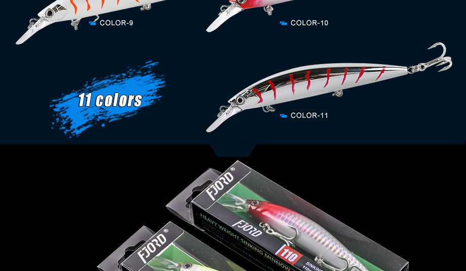 FJORD Fishing Lures for River Lake Stream & Saltwater Minnow 29g 90mm Hard Bait Artificial Lure detail 2