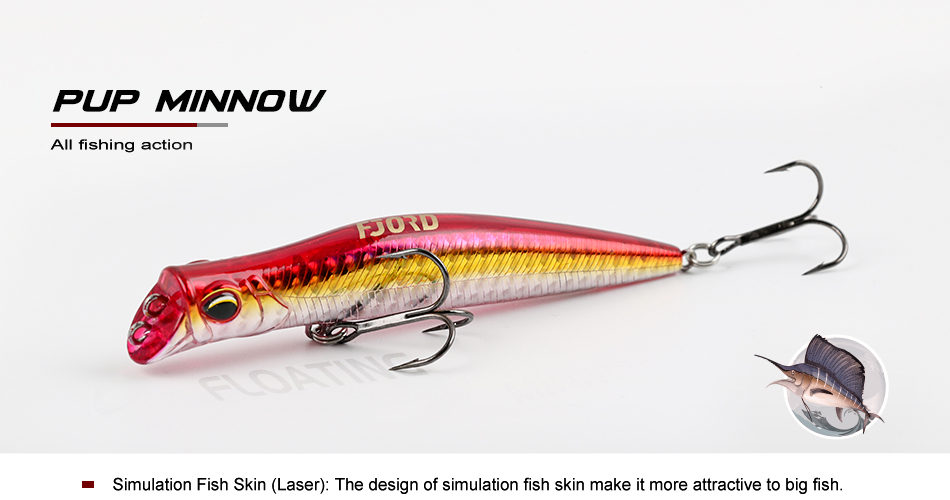 FJORD Minnow Hard Lure Floating Artificial Bait 11g 100mm ABS & Stainless Steel for River Lake Stream & Saltwater Fishing detail 3