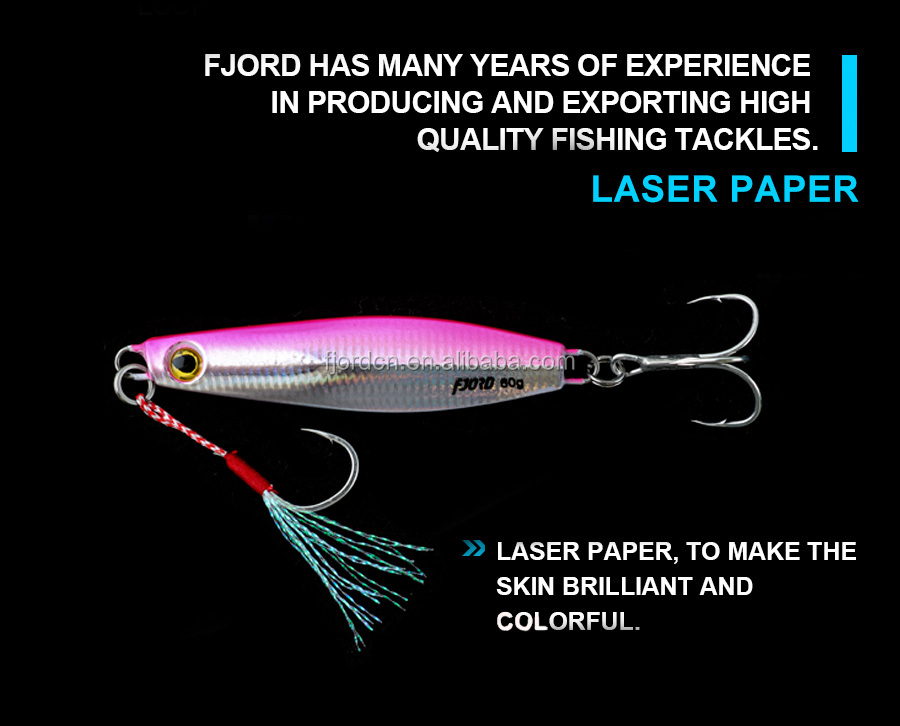 FJORD Factory Metal Speed Jigging Lure Bait 30g 40g 60g 80g OEM Saltwater Fishing Lures Diamond Jig detail 1
