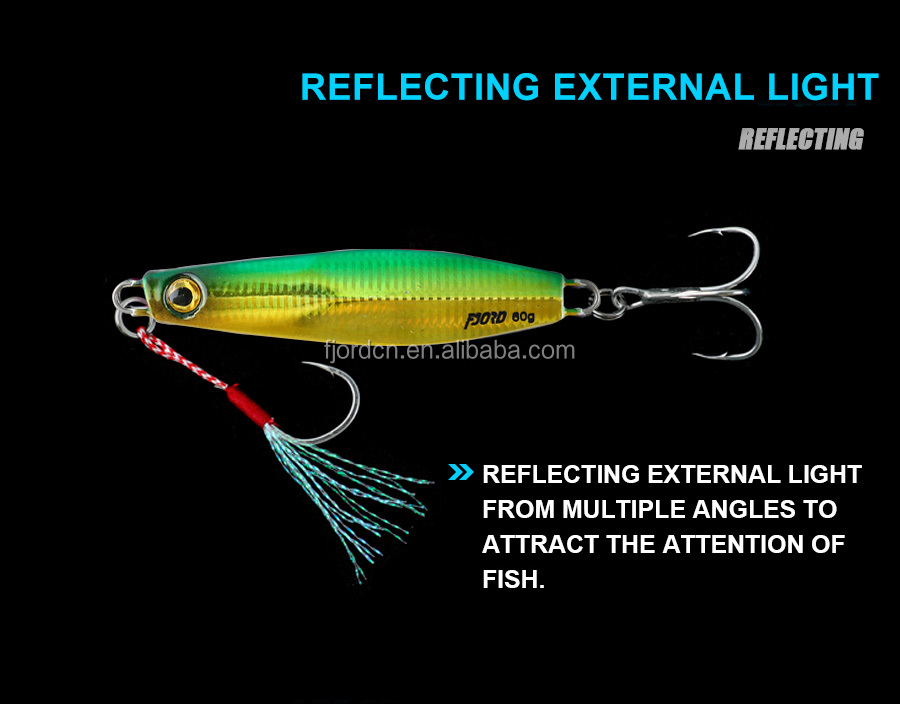 FJORD Factory Metal Speed Jigging Lure Bait 30g 40g 60g 80g OEM Saltwater Fishing Lures Diamond Jig detail 4