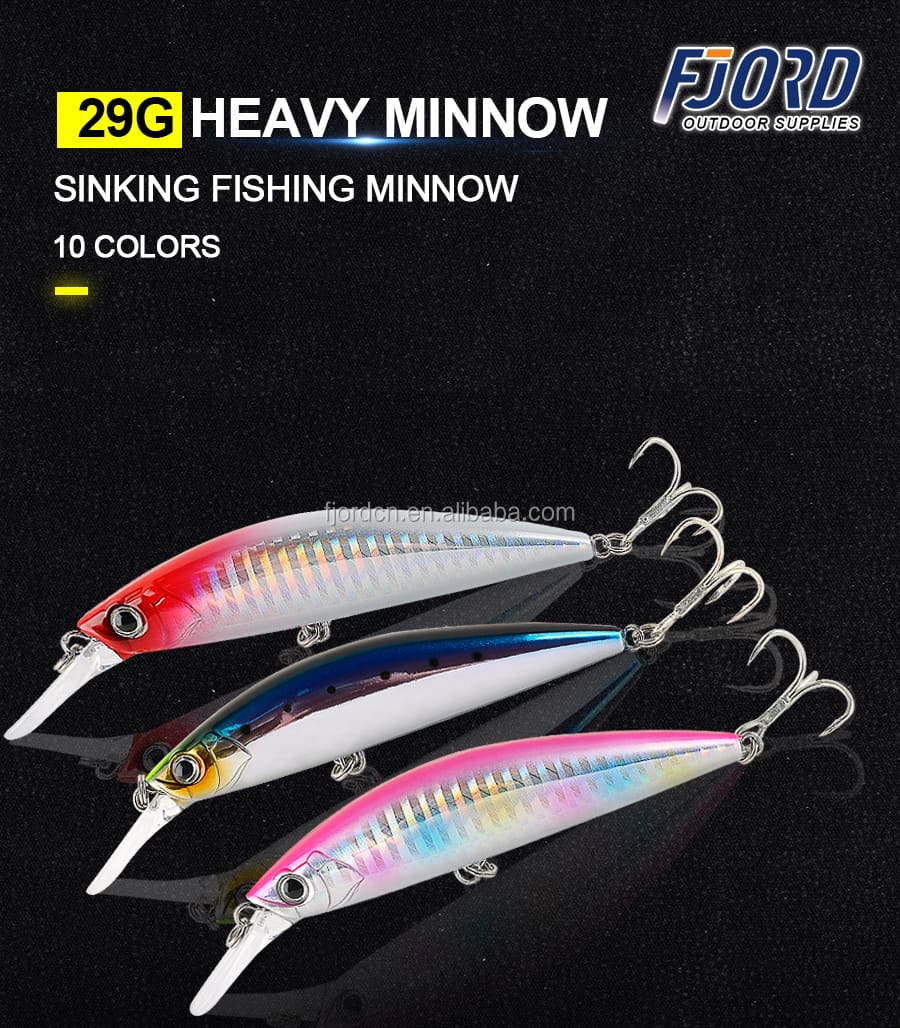 FJORD 29g Minnow Sinking Artificial Bait Fishing Minnow Bass Lures for Saltwater detail 2