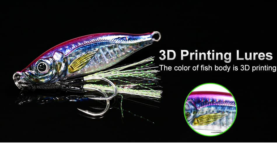 FJORD Metal Jig Fishing Lures 3D Printing Jigging Lure Kit 40g 60g 55mm 65mm River & Lake Bait detail 5