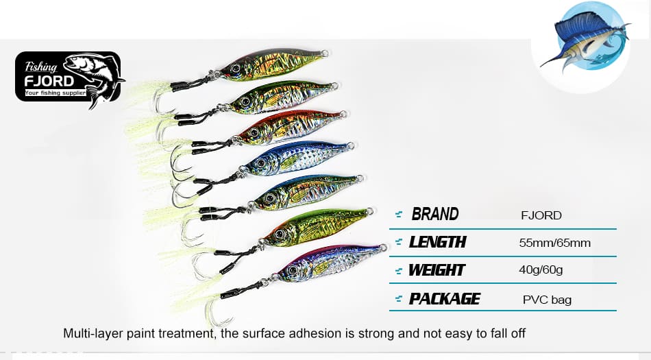 FJORD Metal Jig Fishing Lures 3D Printing Jigging Lure Kit 40g 60g 55mm 65mm River & Lake Bait detail 9