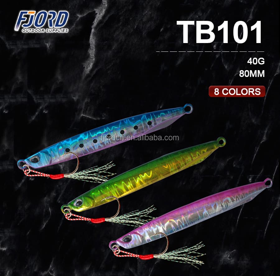 FJORD Slow Pitch Jigging Lure Metal Lead Slice Fishing Hard Bait 40g 60g 85mm 100mm Bass Fishing River Lake Stream detail 1