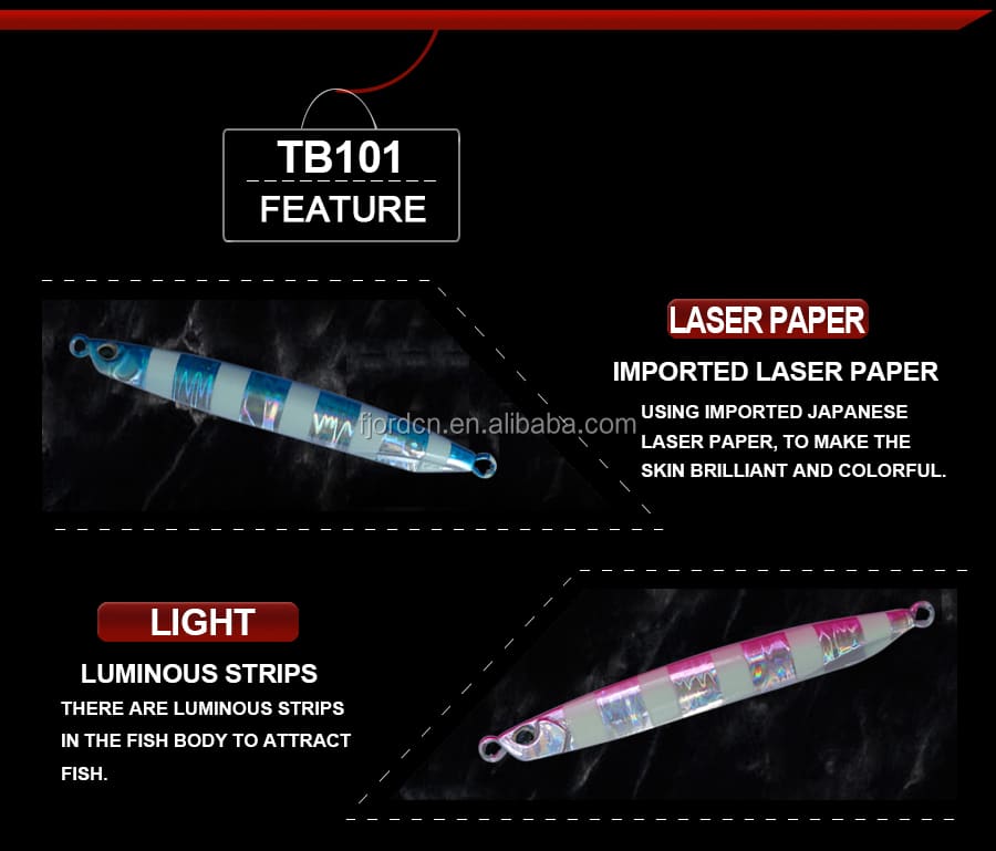 FJORD Slow Pitch Jigging Lure Metal Lead Slice Fishing Hard Bait 40g 60g 85mm 100mm Bass Fishing River Lake Stream detail 4