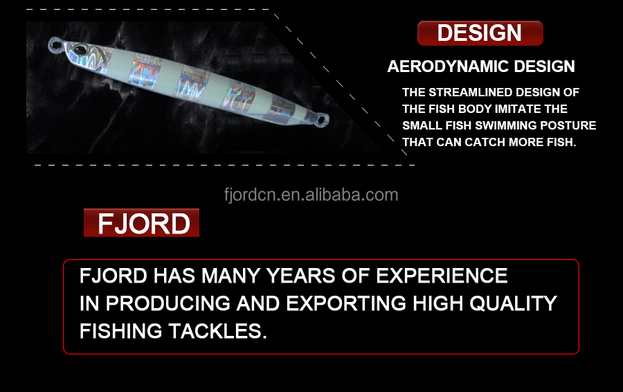 FJORD Slow Pitch Jigging Lure Metal Lead Slice Fishing Hard Bait 40g 60g 85mm 100mm Bass Fishing River Lake Stream detail 5