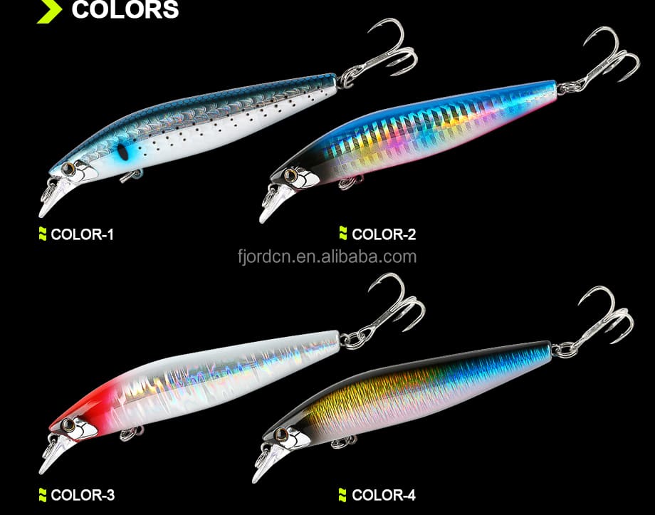 FJORD Wholesale 3d Eyes Minnow Lures 17g 100mm Sinking Lure with Spring System for Super Long Casting Lure detail 5